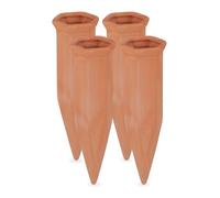 Relaxdays Cône en Argile d’arrosage, Lot de 12, Accessoire d’arrosage, Bouteilles d’1,5 L, 17 x 5,5 x 5 cm, Terre Cuite