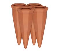 Relaxdays Cône en Argile d’arrosage, Lot de 8, Accessoire d’arrosage, Bouteilles d’1L en Plastique ou vin, Terre Cuite
