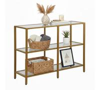 Relaxdays Console avec 3 étagères en verre
