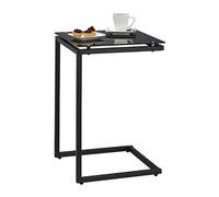 Relaxdays Console en Forme de C, à Glisser sous Un Meuble pour Gain de Place, métal & Verre, HLP : 60 x 40 x 40 cm, Noir