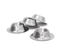Relaxdays Coquetiers en inox lot de 4 pièces en acier inoxydable vaisselle ustensile petit-déjeuner cuisine oeufs à la coque, gris argenté, 8.5 x 8.5 x 2.5 cm