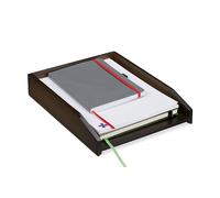 Relaxdays Corbeille à Courrier Empilable, Papier DIN A4, Bureau, Range-Documents, Bambou, HLP: 6 x 25 x 33 cm, marron