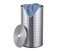 Relaxdays Corbeille à linge avec couvercle, salle de bain | acier inoxydable ventilé, 42 L, 55x31x31 cm