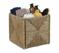 Relaxdays Panier de rangement carré en zostère