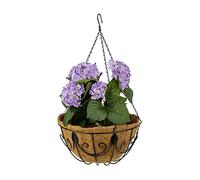 Relaxdays Corbeilles suspendues, Lot de 3, Suspension panière avec chaînette, diamètre 35 cm, Volume 10 L, Marron