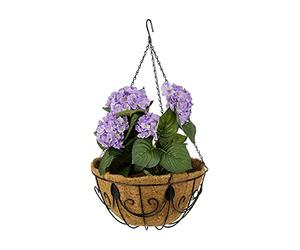 Relaxdays Corbeilles suspendues, Lot de 3, Suspension panière avec chaînette, diamètre 35 cm, Volume 10 L, Marron