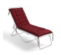 Relaxdays Coussin de Banc, 160 x 50 cm, rembourré, matelassé, avec Liens, pour extérieur, Banc de Jardin, palettes, Rouge