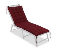 Relaxdays Coussin de Banc, 180 x 70 cm, rembourré, matelassé, avec Liens, pour extérieur, Banc de Jardin, palettes, Rouge
