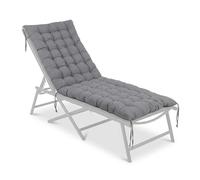 Relaxdays Coussin de Banc, 180 x 70 cm, rembourré, matelassé, avec Liens, pour extérieur, Banc de Jardin, palettes, Gris