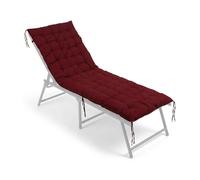 Relaxdays Coussin de Banc, 190 x 70 cm, rembourré, matelassé, avec Liens, pour extérieur, Banc de Jardin, palettes, Rouge