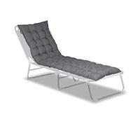 Relaxdays Coussin de Banc de Jardin, avec Attaches, pour Chaise Longue, Polyester, H x L x P : 7 x 180 x 50 cm, Gris