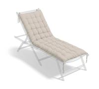 Relaxdays Coussin de Banc rembourré 180x70 cm avec Liens de Fixation Beige pour mobilier de Jardin