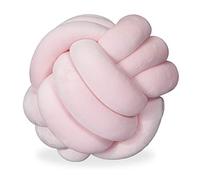 Relaxdays Coussin noué, Coussin canapé noué, décoratif, scandinave, Oreiller d’Ornement nœud, Ø 25 cm, Rose