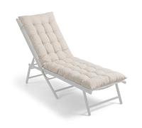Relaxdays Coussin pour Banc 160x50 cm, matelassé, avec Sangles, extérieur, pour Banc Jardin et palettes, Beige