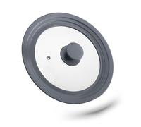 Relaxdays Couvercle 20-24 cm rebord silicone gris