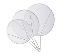 Relaxdays Couvercle Anti-éclaboussures pour poêles, Lot de 3, Acier Inoxydable, diamètre 25, 29, 33 cm, poignée, argenté