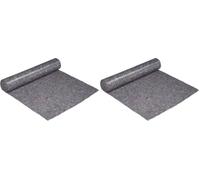 Relaxdays Couverture déménagement, 1x25 : 25 m, Rouleau Protection Sol 270 g/m² Tapis travaux Peinture, Gris (Lot de 2)