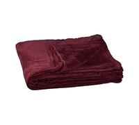 Relaxdays Couverture grande polaire douce plaid moelleuse douillet 200 x 220 cm lavable 30°C en polyester, bordeaux