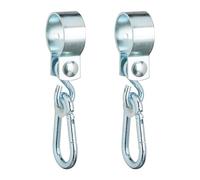Relaxdays Crochet de balançoire, Lot de 2, avec Mousqueton, Fixation Chaise Suspendue, 50 mm, Fer Inoxydable, argenté