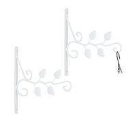Relaxdays Crochet de Suspension pour Plantes en Lot de 2, Forme Branche, Montage Mural, Fer, HLP 30 x 29,5 x 2 cm, Blanc