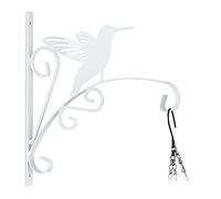 Relaxdays Crochet de Suspension pour Plantes, Oiseau, Montage Mural, Fer, HLP 30x29,5x2 cm, intérieur & extérieur, Blanc