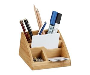 Relaxdays Cube mémo bambou, lot de 2, bloc-note 900 feuilles papier support pense-bête HxlxP: 10,5 x 10,5 x 10,5 cm, nature