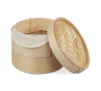 Relaxdays Cuiseur vapeur bambou Panier vapeur bambou Bamboo steamer Cuisson vapeur bambou