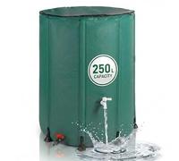 Relaxdays cuve Pliable 250 L, Jardin & Balcon, 2 robinets, trop-Plein, Couvercle Anti-Feuilles, PVC Vert