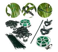 Relaxdays d’attache plantes set de 110 pièces. Clips stables, fils fournis le cutter, tuteur roses, tomates, vert Adulte unisexe, 2,00 x 8,00 x 12,30cm