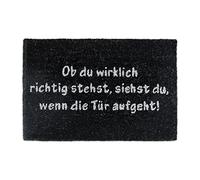 Relaxdays d'accueil Paillasson fibre de coco Texte en allemand tapis de plancher sol porte entrée dessous antidérapant PVC intérieur extérieur essuie-pieds, noir, 60x40x1 cm