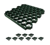 Relaxdays Dalles Gazon Plastique, Lot de 10, 4x50x50 cm, Vert | sans sous-couche, pour paddock et allées