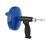 Relaxdays Déboucheur de canalisation, 6 mètres, pour évier, Douche, Baignoire, débouche, Furet, manivelle, Bleu/Noir