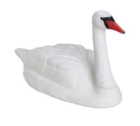 Relaxdays Déco de jardin Cygne XXL flottant pour attacher plastique blanc résistant aux intempéries