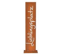 Relaxdays Déco Jardin Effet Rouille «Lieblingsplatz», 71x20x15 cm, Acier Corten, Panneau extérieur, Brun