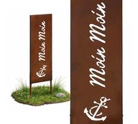 Relaxdays déco Jardin Fer rouillé Moin Moin, 85 x 28 cm, Piquet décoratif résistant aux intempéries