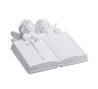 Relaxdays Décoration pour Tombe, Pierre Artificielle, résiste aux UV, au Gel, aux intempéries, HLP 10x20x20 cm, Blanche