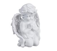 Relaxdays Décoration pour Une Tombe, Ange priant, résiste aux UV, au Gel, aux intempéries, HLP 20x15x11 cm, Blanche