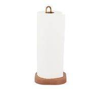 Relaxdays Dérouleur essuie-Tout Non Fixe, Bois de hêtre, Nature - doré | support pour cuisine, H x D : 30,5 x 13 x 13 cm