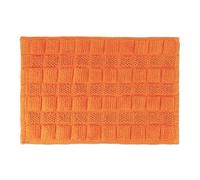 Relaxdays Descente de Bain Coton, 60 x 40 cm, antidérapant, Lavable, Tapis de Baignoire, Sortie de Douche, Orange