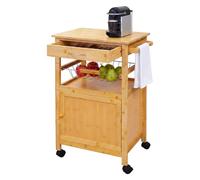 Relaxdays Desserte cuisine bambou, placard, panier
