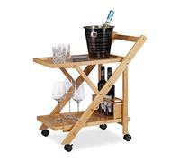 Relaxdays Desserte pliable avec 2 tablettes