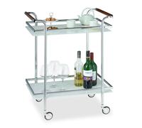 Relaxdays Desserte de cuisine en verre opale
