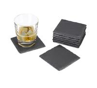 Relaxdays Dessous de verre ardoise lot de 16