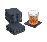 Relaxdays Dessous de verre en ardoise lot de 16