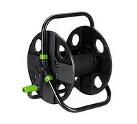Relaxdays Dévidoir, pour 30 m de Tuyau 1/2", Acier, Plastique, Support, HxLxP : 38 x 42 x 31 cm, Noir/Vert