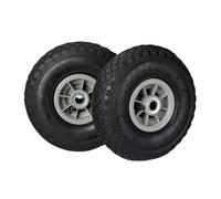 Relaxdays Diable Set de 2 brouette, Roue de Rechange axe,3.00-4, Caoutchouc 260x85 mm 80 kg, Noir Gris