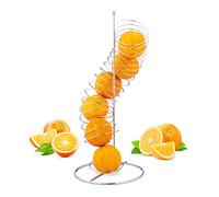 Relaxdays Distributeur à Fruits, Lot de 2, Spirale, métal, Panier pour Oranges et Pommes, pour 7, HxLxP: 48 x 21 x 21 cm, argenté
