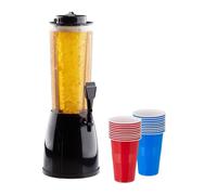 Relaxdays Distributeur de bière avec 20 gobelets