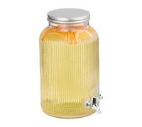 Relaxdays Distributeur de Boisson, 5 l, avec Robinet et Couvercle, Design décoratif, pour Votre Limonade, Transparent
