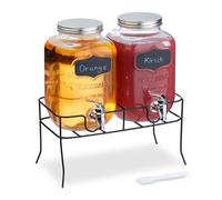 Relaxdays 2 distributeurs de boisson avec support